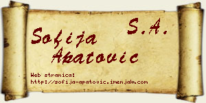 Sofija Apatović vizit kartica